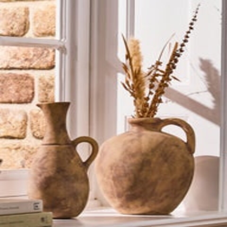 image 1 of Grecian Style Terracotta Vase Orange