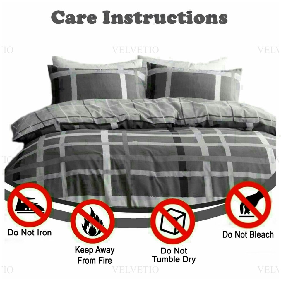 image 1 of Happy Daze Printed Duvet Cover Set Reversible Polycotton Beddings Grey | Single