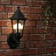 image 1 of ValueLights Black Outdoor Security PIR Motion Sensor IP44 Rated Wall Light Lantern - Complete with 1 x 6w LED ES E27 Bulb Black