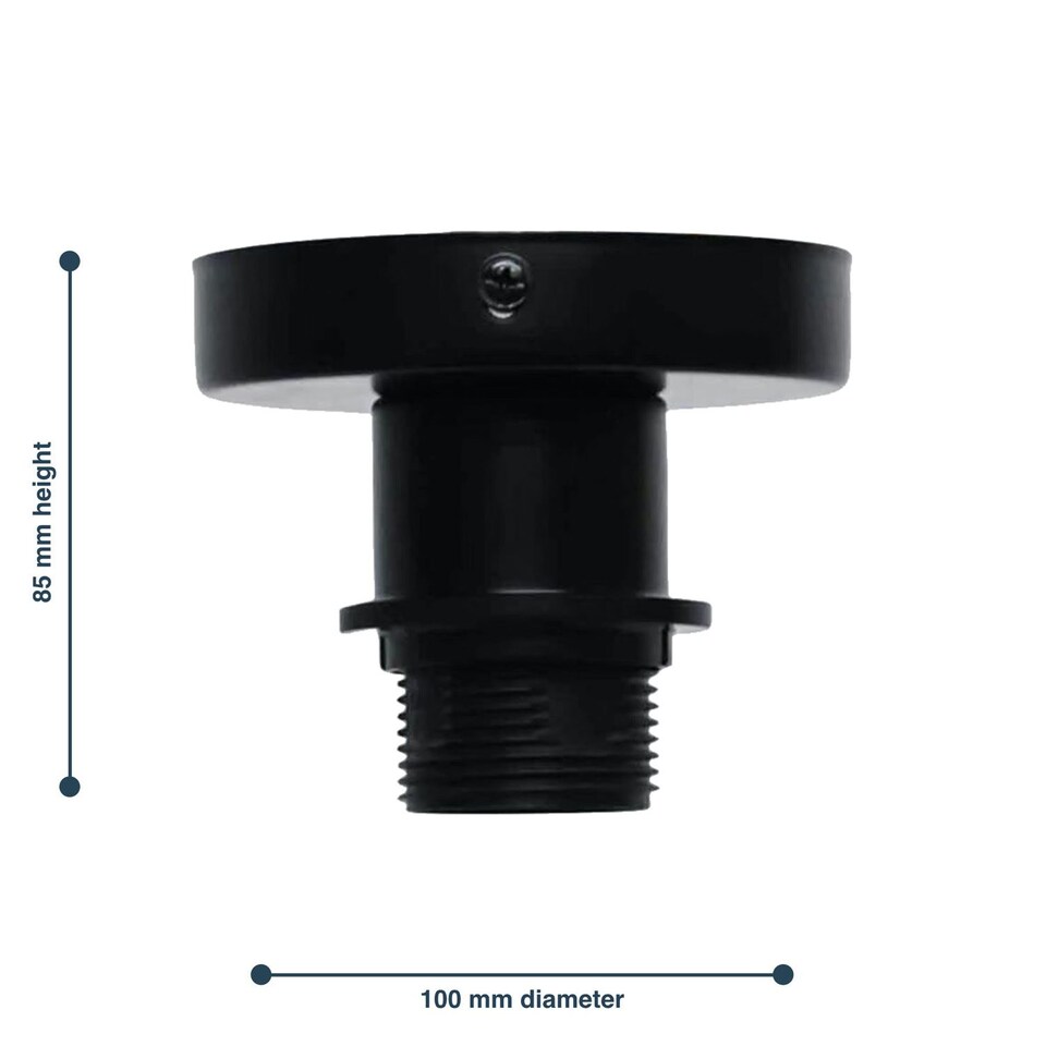 image 1 of Set of 2 Cassidy - Black E27 Flush Mount Ceiling Lights for Easy Fit Shades | Black | 2