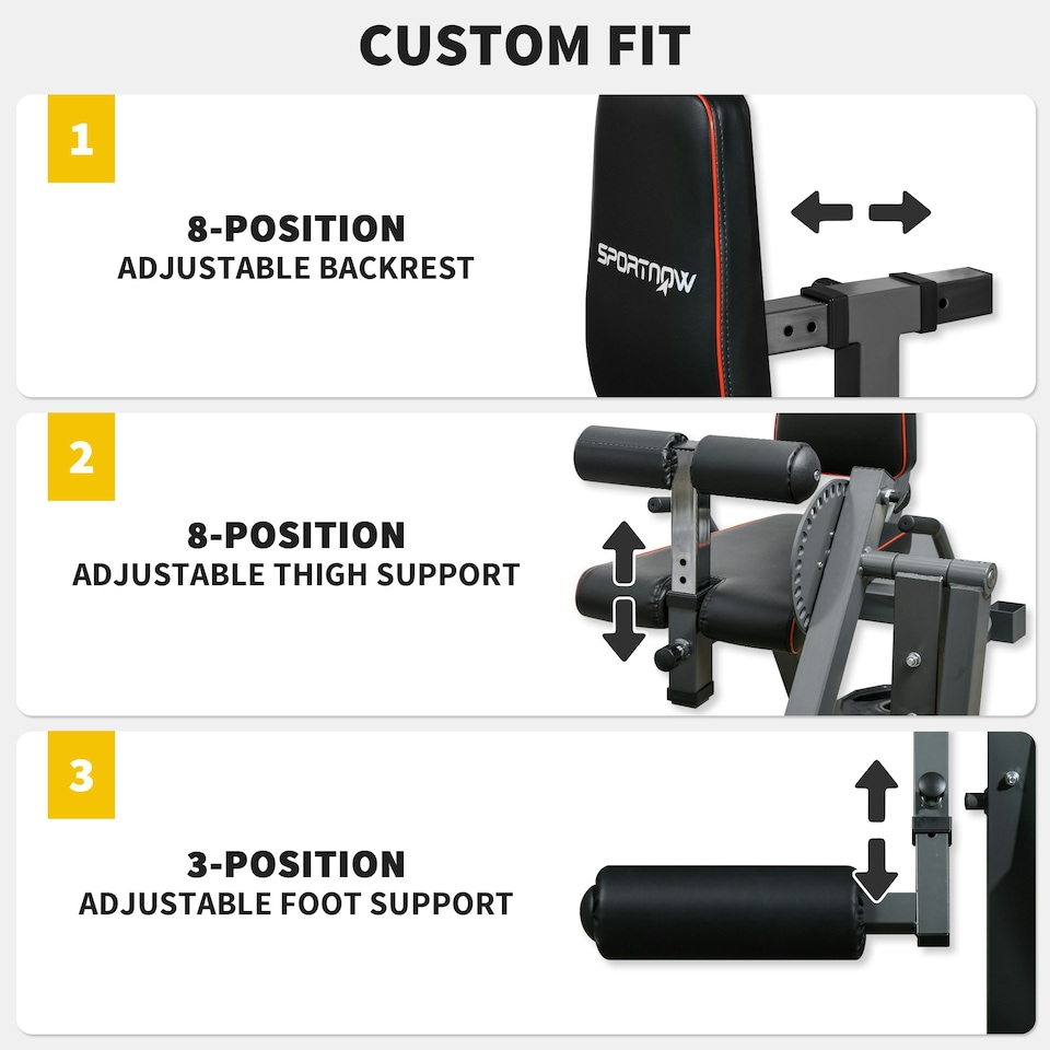 image 1 of SPORTNOW Adjustable Calf Raise Machine for Leg Extension and Curl Machine