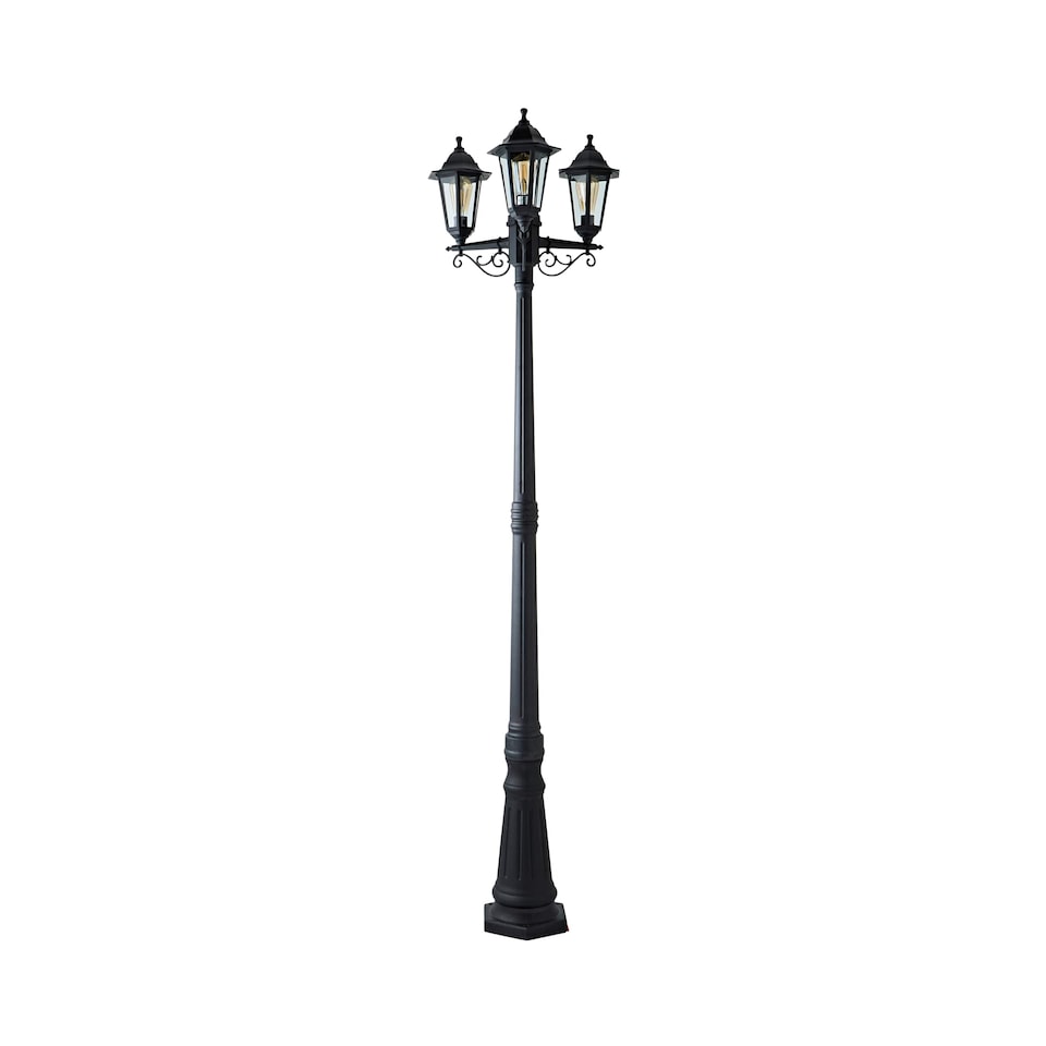 image 1 of ValueLights Black 3 Way IP44 Outdoor Garden Post Light Warm White Bulbs | Black