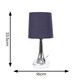 image 2 of ValueLights Teardrop Pair Chrome Touch Table Lamp Navy Shade & Bulb | Blue
