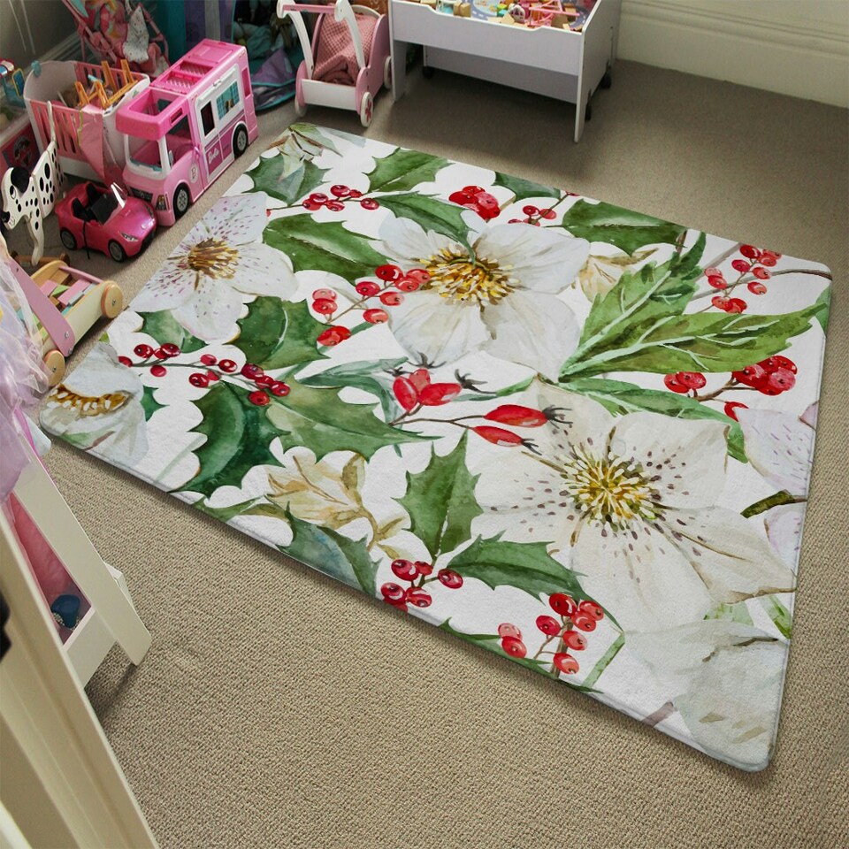 image 1 of Watercolour Christmas pattern (Rug) Multi | XL: 160x230cm