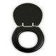 image 2 of Interiors by Premier Black Panel Effect Toilet Seat, Wooden Toilet Lid with Metal Hinges, Bathroom Seat With Zinc Alloy Fittings