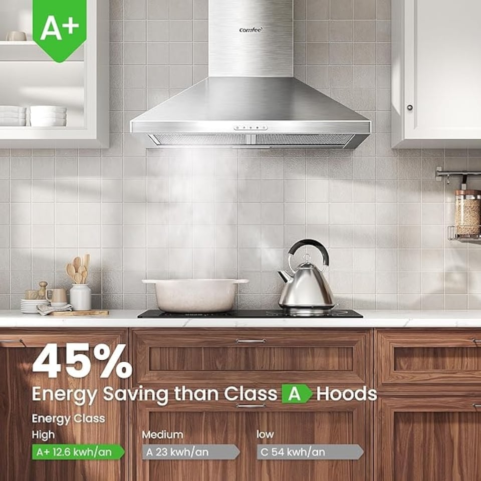 image 1 of Comfee Range Hood Kitchen Extractor with 3-Speed Modes -  Class A+