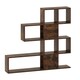 image 1 of COSTWAY 4-Tier Bookshelf Modern Ladder Bookcase Brown Brown