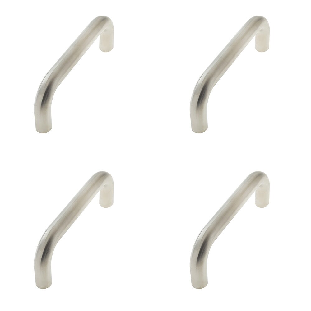 4 PACK Premium Stainless Steel 19mm D Shape Pull Handle - Grade 304 Satin Finish - Door Handle