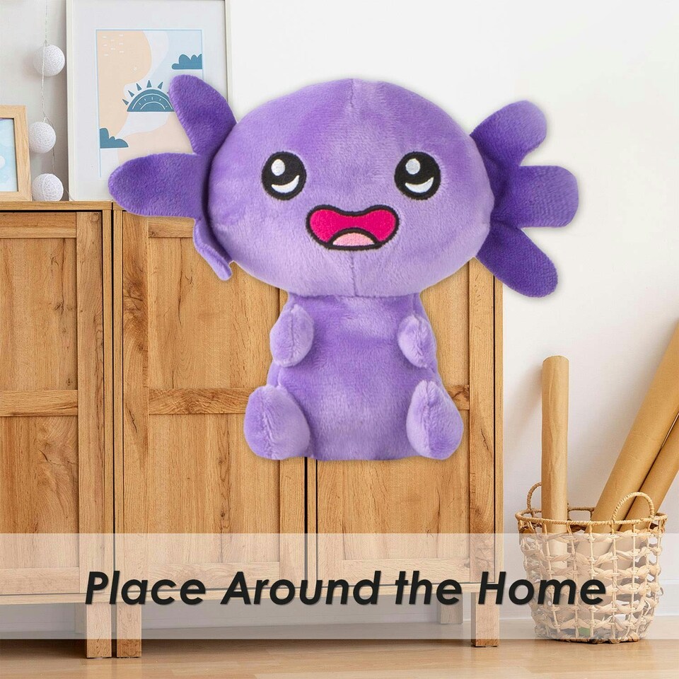image 1 of Axolotl Soft Toy Cute Plushie Huggable Cuddly Stuffed Toy 18cm Purple