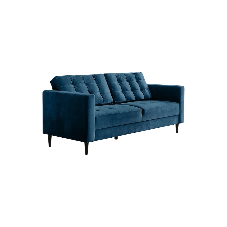 image 1 of Furniturebox Jolene 3 Seater Navy Blue Velvet Sofa