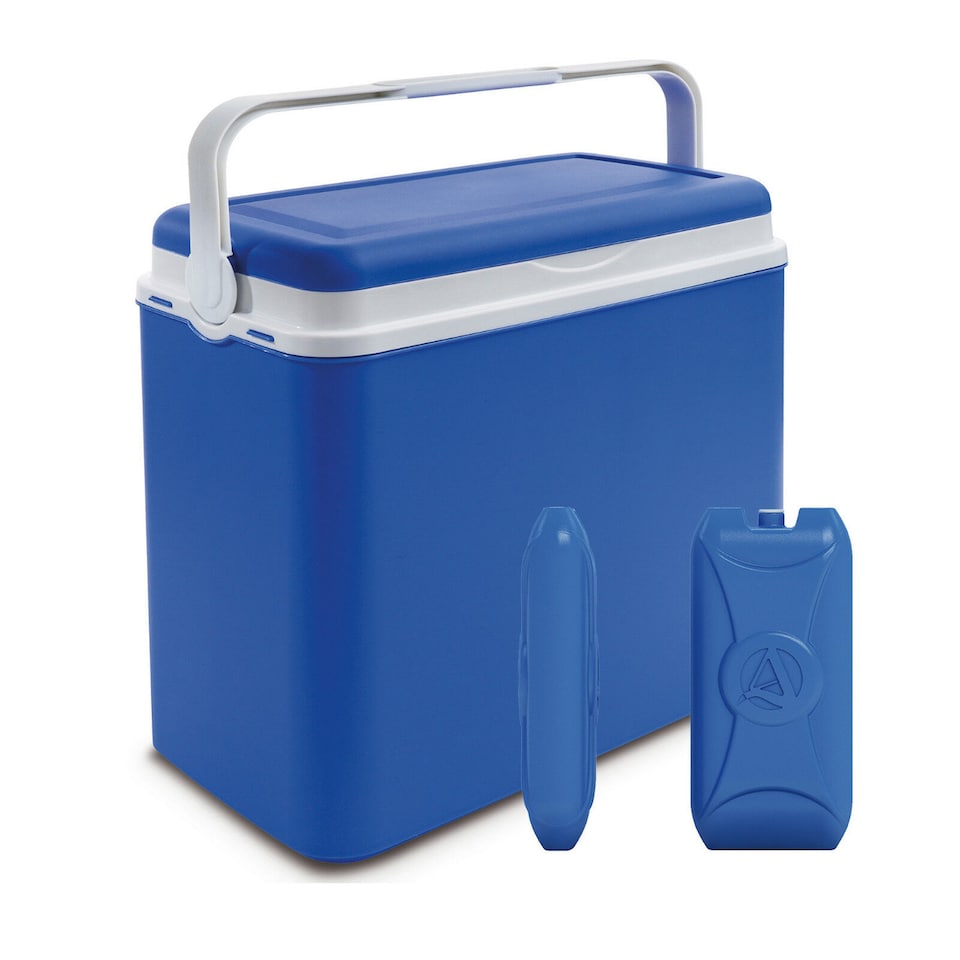 image 1 of 24L Insulated Coloured Cooler Box With 2 Ice Packs | Blue | 1