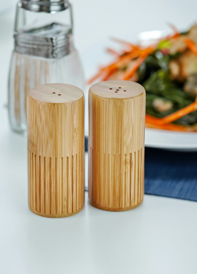 image 1 of Natura Collection Wooden Salt And Pepper Dispenser