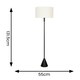 image 3 of ValueLights Mitch Natural Linen White Trim Lamp Shade Black Wood Stem Triangle Floor Lamp Black