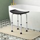 image 2 of HOMCOM Aluminium Shower Stool w/ Adjustable Height Non-Slip Bath Stool Black