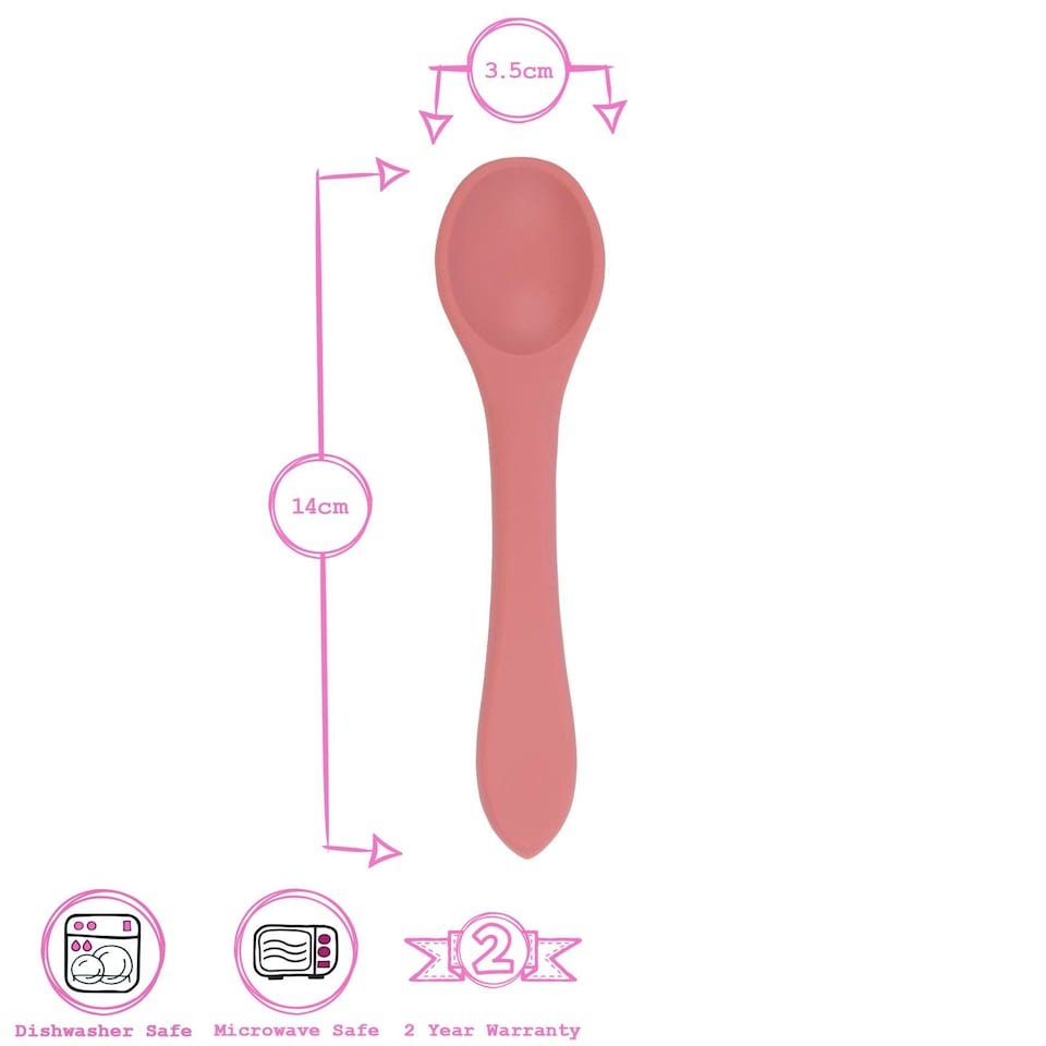 image 1 of Tiny Dining Baby Silicone Weaning Spoon - Dusty Rose