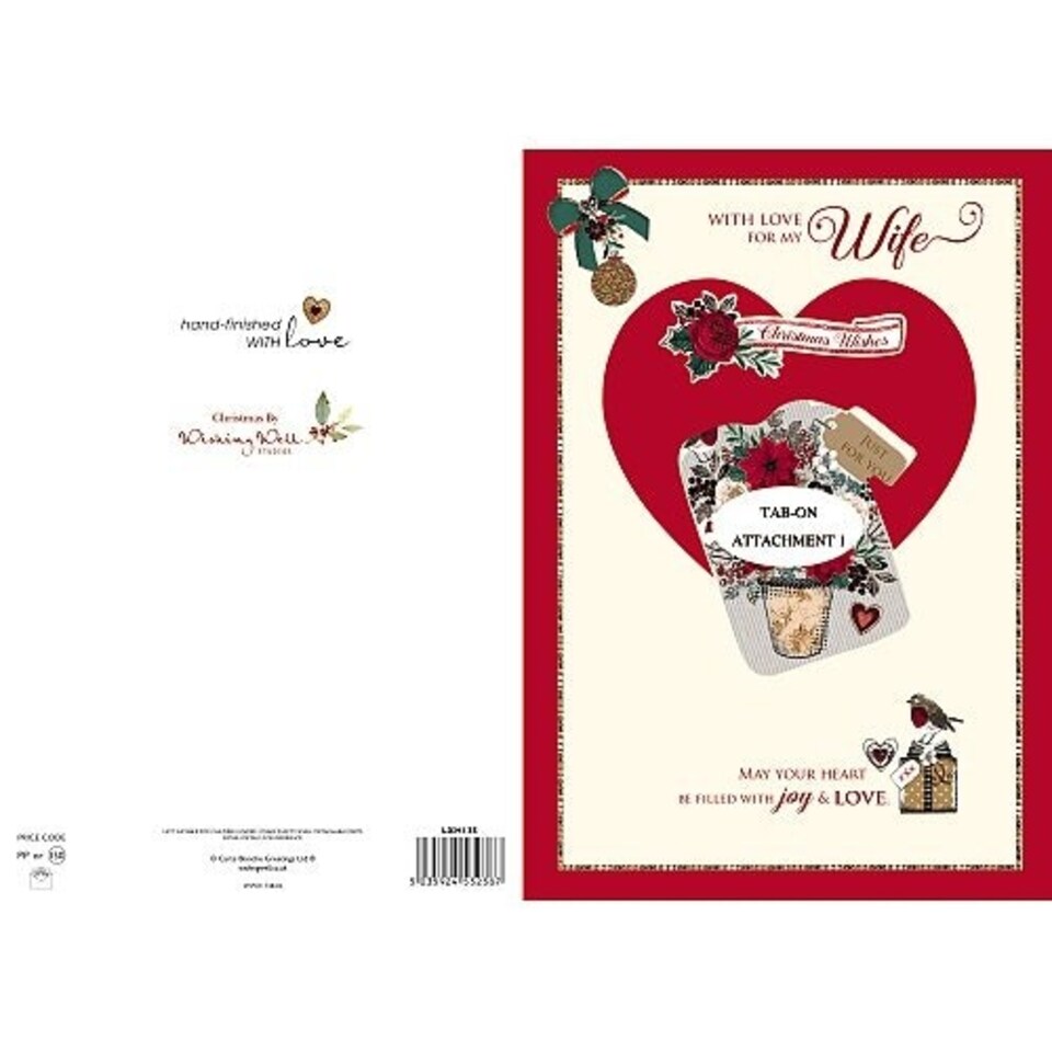 image 1 of Wife - Lovely Verse Handmade Large Christmas New Greeting Card