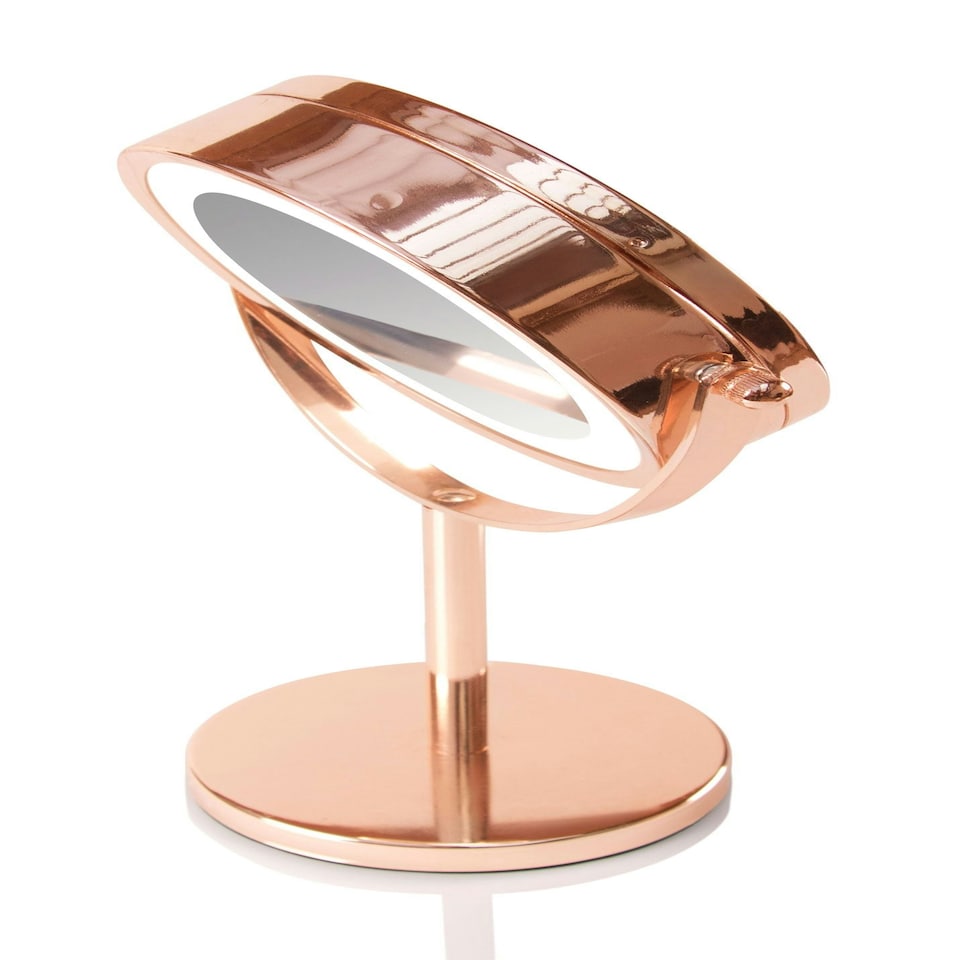 image 1 of Rose Gold Double Sided LED Cosmetic Mirror