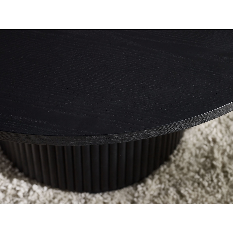image 1 of Louis Fluted Round Coffee Table - Black