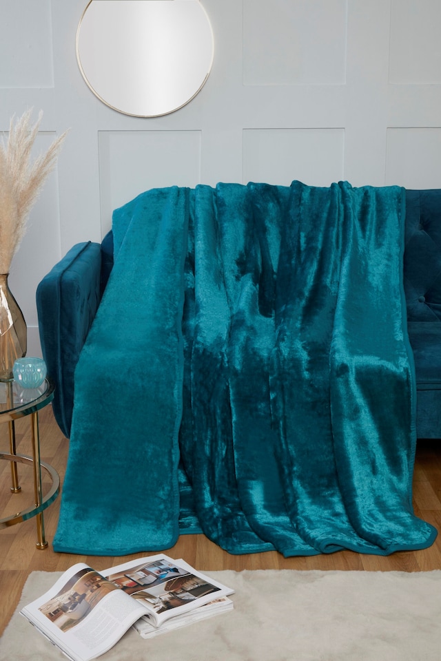 image 1 of Dyed Mink Faux Fur Polyester Super Soft Cosy Plain Throw