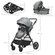 image 7 of HOMCOM 2 in 1 Pushchair Stroller w/ Reversible Seat Single Hand Foldable Grey