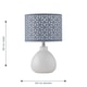 image 8 of Set of 2 Tuscan - White Ceramic Lamps with Grey Cut Out Shade | White | Grey | Medium | 2