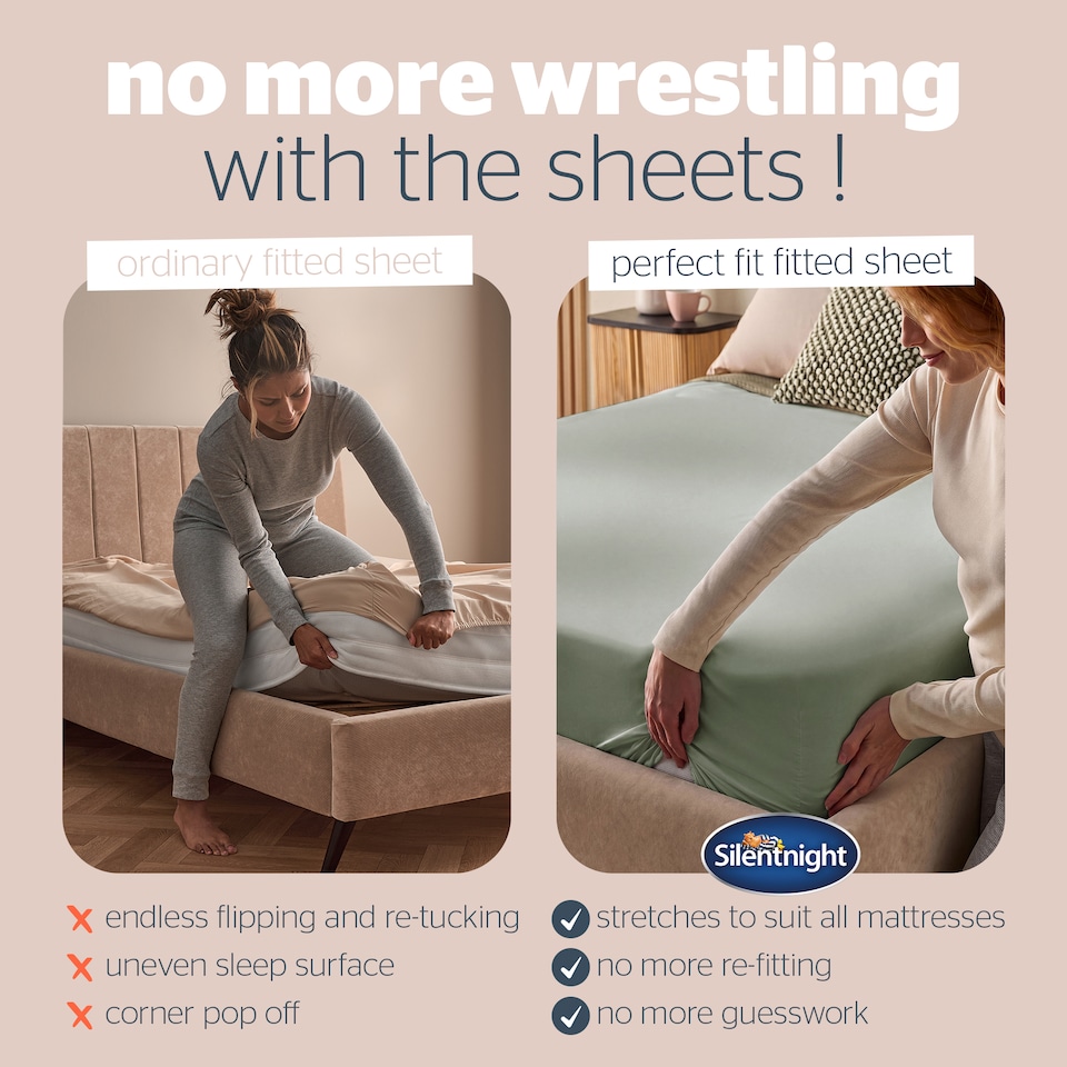 image 1 of Silentnight Supersoft Perfect Fit Fitted Sheet, Sage