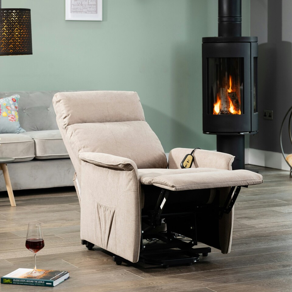 image 1 of Milan Electric Lift Assist Rise and Recline Chair - Cappuccino