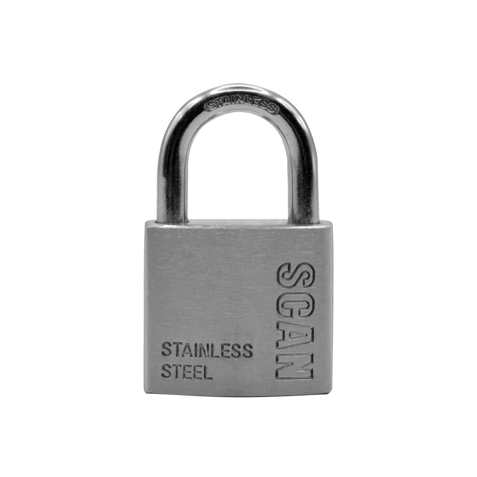 Scan Stainless Steel Padlock in Silver | Size: 38mm