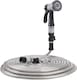 image 3 of Easy Hose Stainless Steel Garden Water Hosepipe Rust Proof & Tangle Free with Hand Held Spray Nozzle (100ft) | Silver