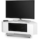image 3 of Centurion Supports Hampshire Corner-Friendly Gloss White with Black Contrast Beam-Thru Remote Friendly Door 26"-50" Flat Screen TV Cabinet White