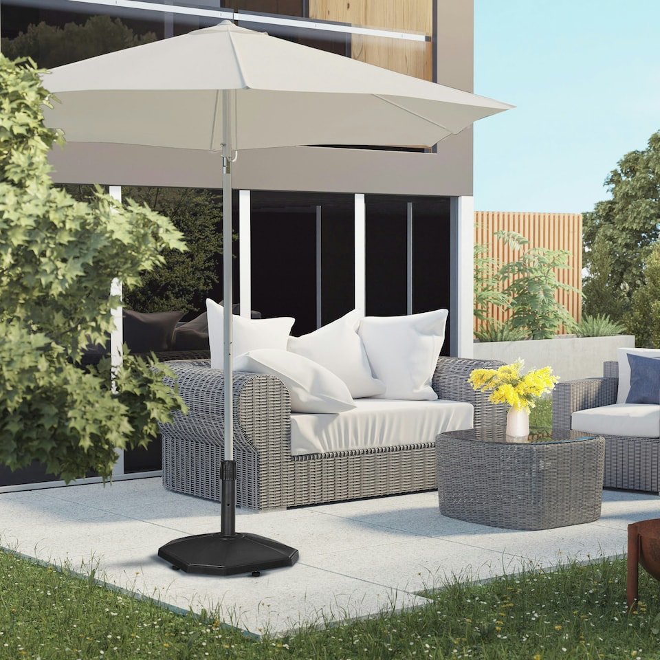 image 1 of Outsunny 18kg Patio Parasol Base Concrete Outdoor Umbrella Stand Holder Black