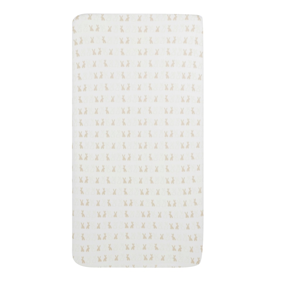 image 1 of Cot Bed Fitted Sheets 2 Pack – 100% Soft Cotton Jersey, Fits 140x70cm Baby Cot Bed Mattress (Bunnychino)