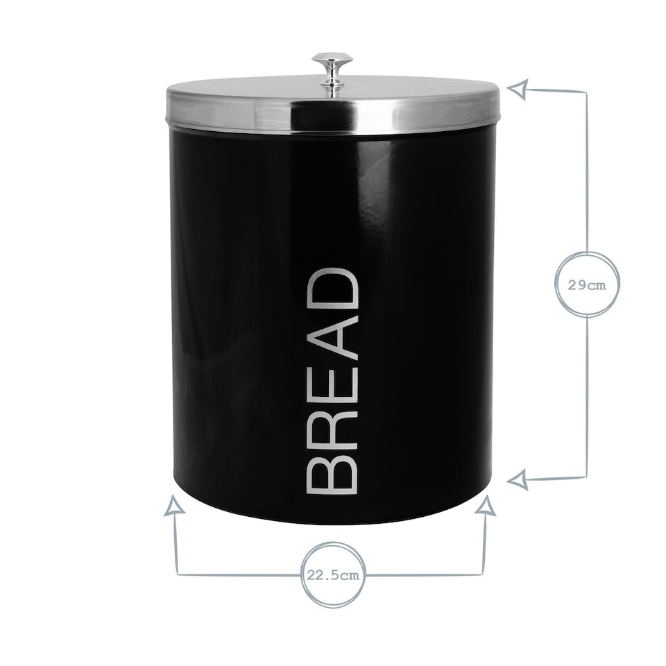 image 1 of Harbour Housewares 5 Piece Round Metal Kitchen Canisters Set - Black