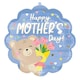 image 1 of Happy Mother's Day Bear Hugs Helium Foil Shaped Balloon 53cm / 21 in | Blue