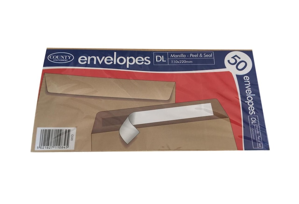image 1 of Pack of 50 DL Peel & Seal Manilla Envelopes