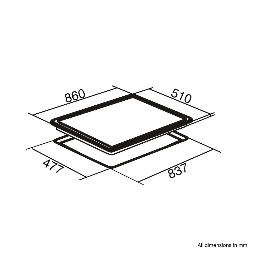 image 1 of SIA GHG902BL 90cm Black Glass 5 Burner Gas Hob With Cast Iron Pan Stands & Wok Burner