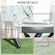 image 6 of Outsunny Round Folding Side Table w/ Imitation Marble Glass Top, White