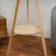 image 2 of ValueLights Morrigan Wooden Tripod Floor Lamp Wicker Shade & Bulb Cream