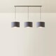 image 4 of ValueLights Shaw Brushed Chrome 3 Drop Bar Lamp Holder Grey Shades | Grey