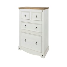 Core Products Corona White, 2+2 Drawer Chest H103.8cm x W91cm x D47cm White