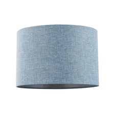 Contemporary and Sleek Blue Nova Plain Linen Fabric Drum Lamp Shade 60w Maximum | Blue | 12"