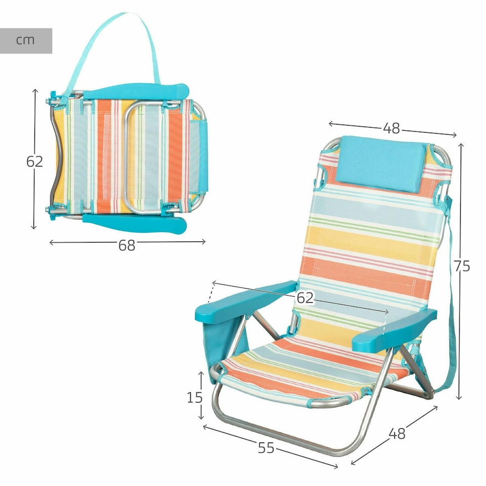 image 1 of Beach Chair Aktive 48 x 75 x 48 cm (2 Units) N/A