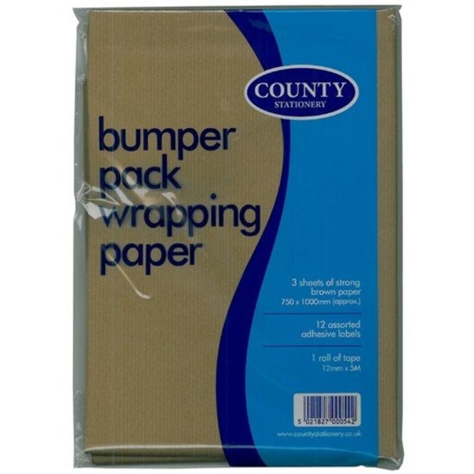 image 1 of Brown Wrap 3 Sheets, Labels & Tape