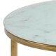 image 5 of Alisma Round Side Table with White Marble Effect Glass Top & Gold Legs