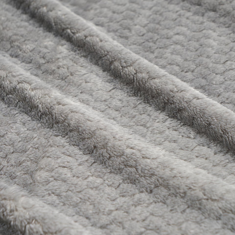 image 1 of OHS Luxury Large Waffle Honeycomb Mink Warm Throw - 150 x 200cm | Grey | Mid Grey