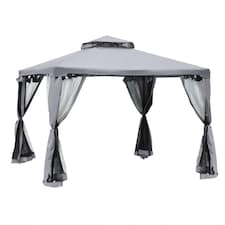 Outsunny 3 x 3 m Metal Gazebo Garden Outdoor 2-Tier Roof Marquee Party White