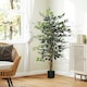 image 3 of HOMCOM Artificial Ficus Tree with Lifelike Leaves and Natural Trunks Green | Green | 7.5ft