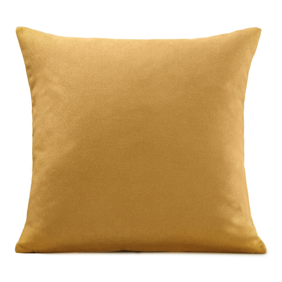 image 1 of Plain Chenille Velvet 45cm x 45cm Ochre Cushion Set of 4 | Yellow | 45cm x 45cm x 10cm | 4