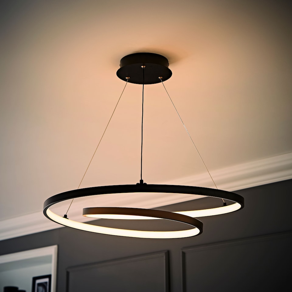 image 1 of ValueLights Infinity Black Loop Integrated LED Ceiling Light | Black