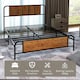image 3 of HOMCOM 4.8ft Double Bed Frame with Industrial Wood Headboard, Steel Slat Support and 25.5cm Underbed Storage Space, 145 x 197cm, Rustic Brown